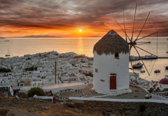 mykonos sunset landscape